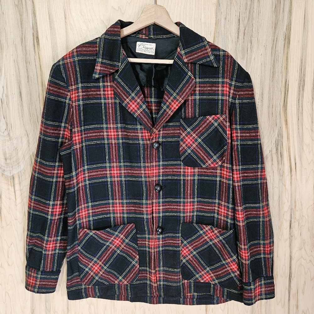 Chippewa Woolen Mills Vintage 70s Mens Size  40 Wool Tartan Plaid Shirt Jacket